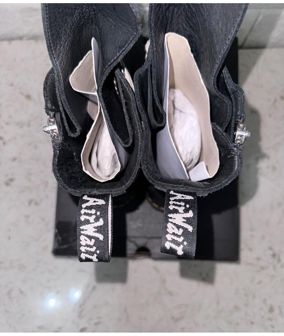 RICK OWENS Черные кожаные высокие ботинки, фото 4
