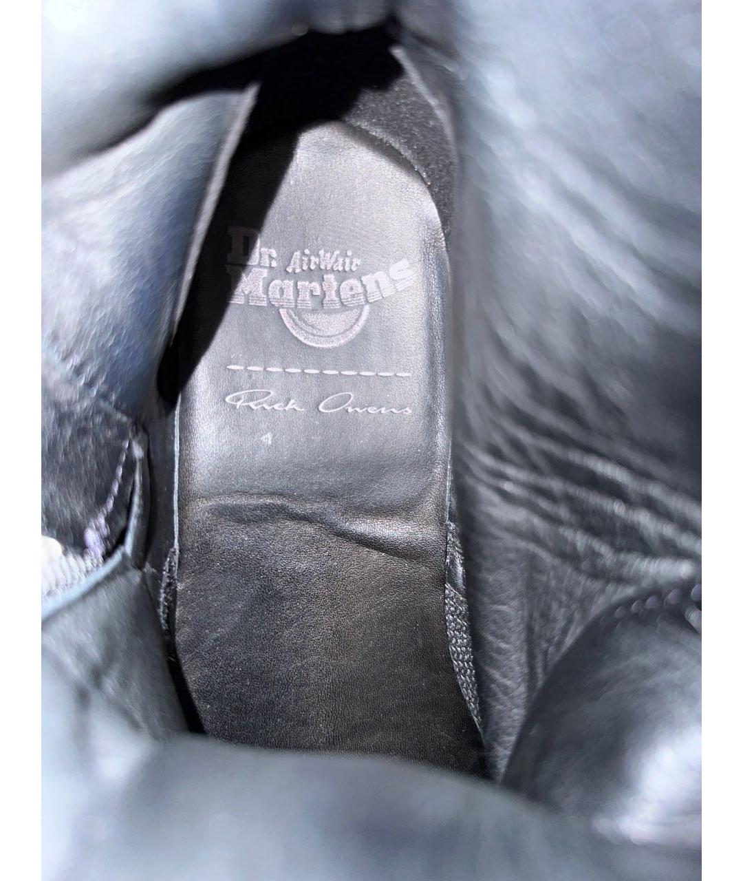 RICK OWENS Черные кожаные высокие ботинки, фото 5