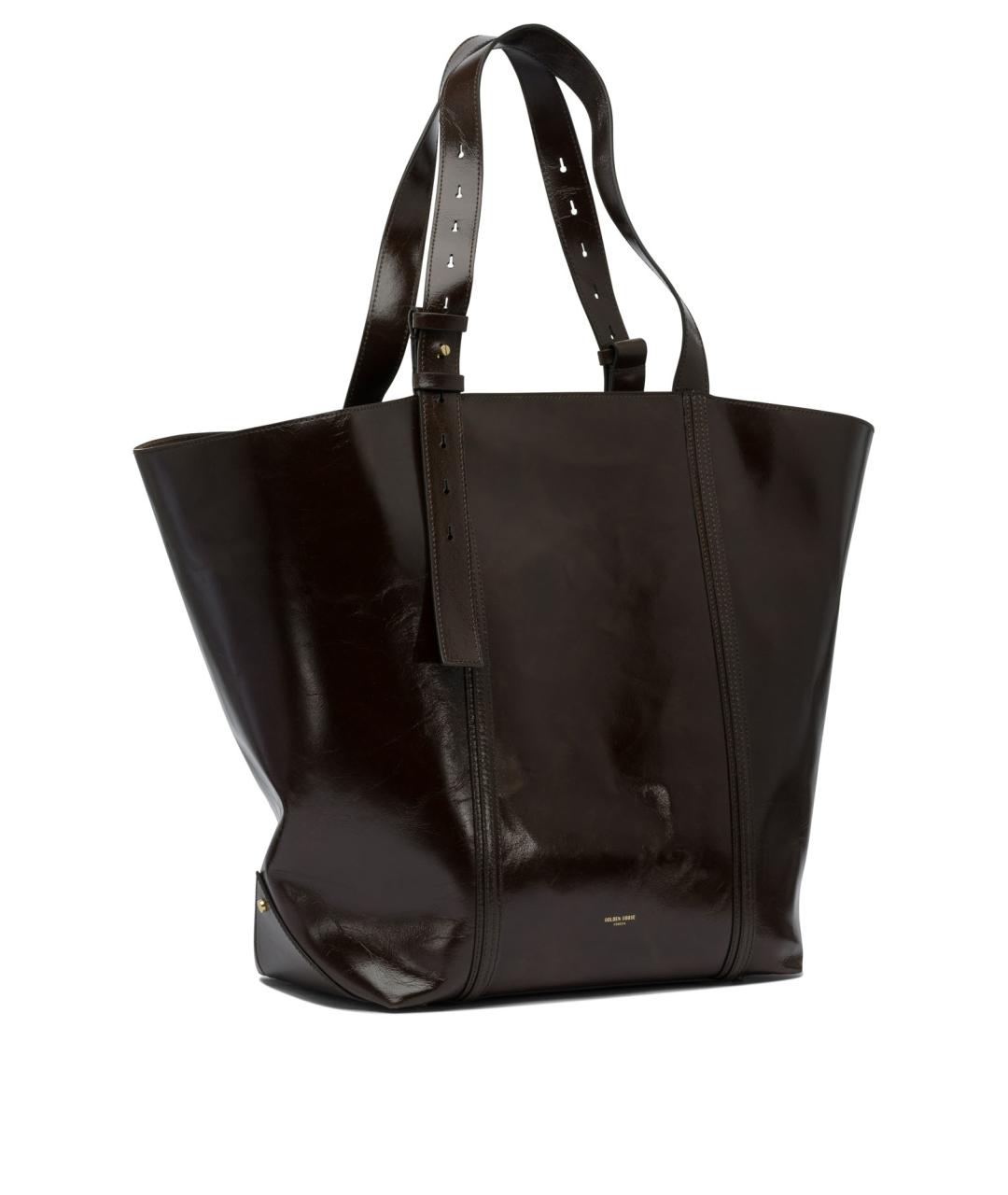 GOLDEN GOOSE DELUXE BRAND Коричневая сумка тоут из лакированной кожи, фото 2