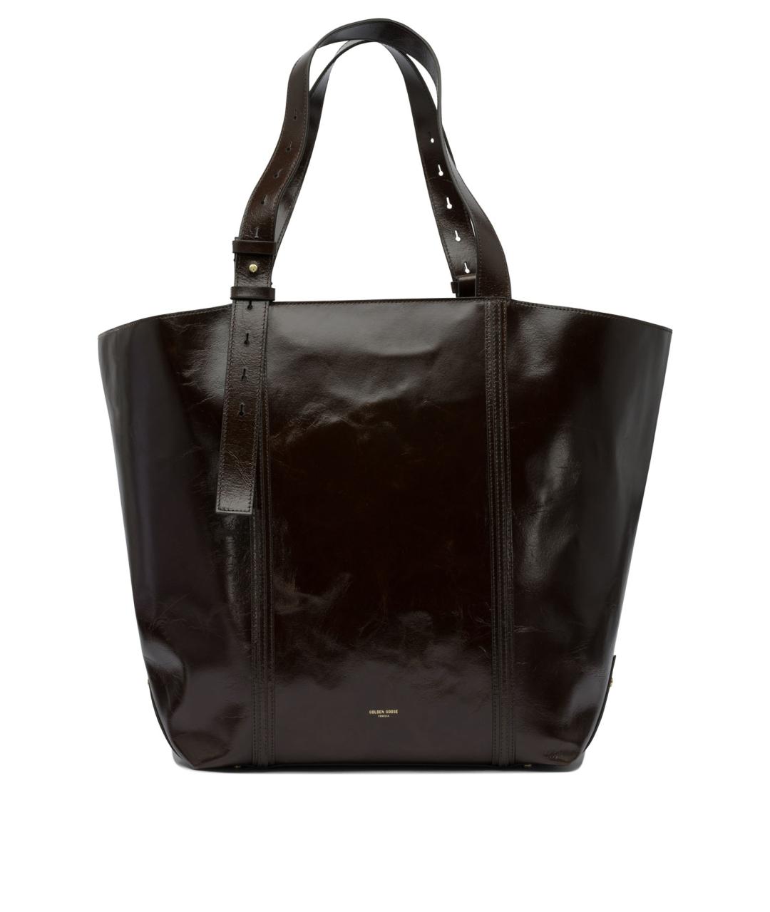 GOLDEN GOOSE DELUXE BRAND Коричневая сумка тоут из лакированной кожи, фото 1