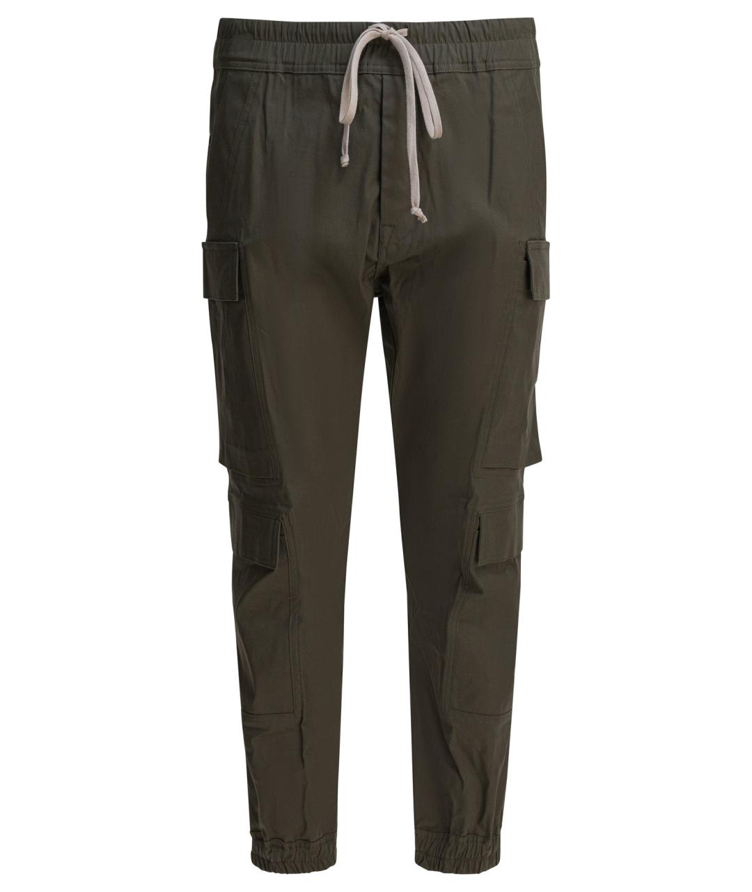 RICK OWENS Зеленые хлопковые повседневные брюки, фото 1