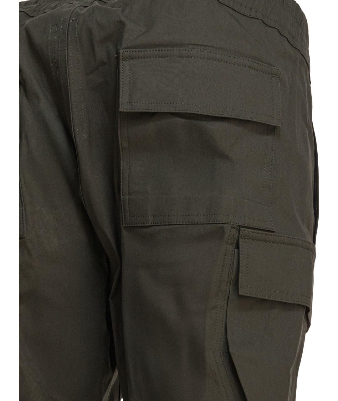 RICK OWENS Зеленые хлопковые повседневные брюки, фото 4