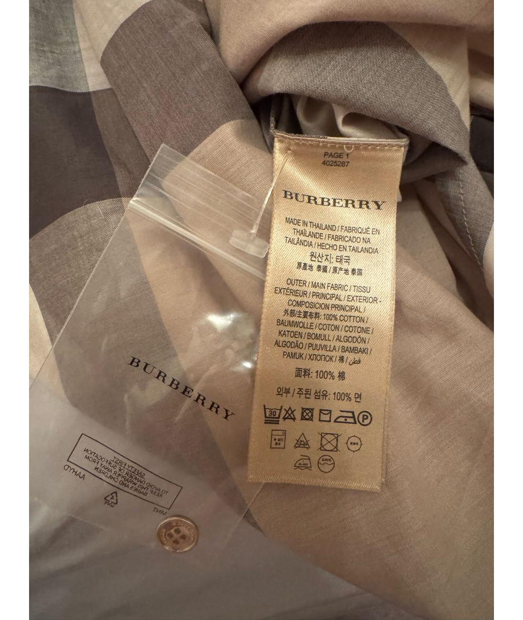 BURBERRY Мульти хлопковое повседневное платье, фото 5