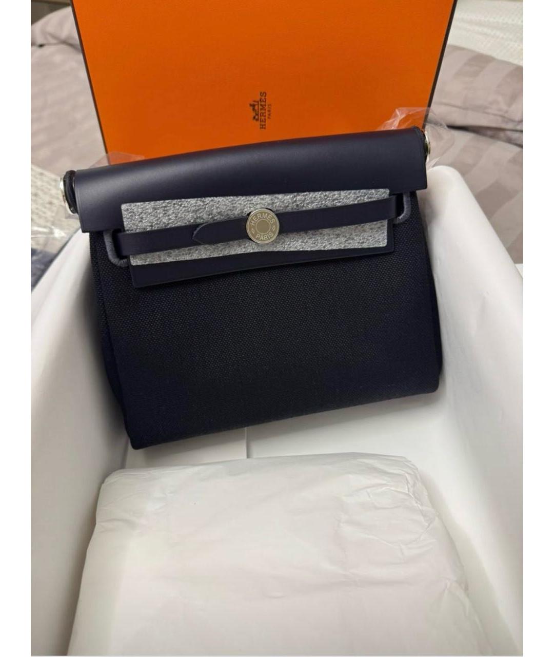 HERMES Черная тканевая сумка через плечо, фото 2