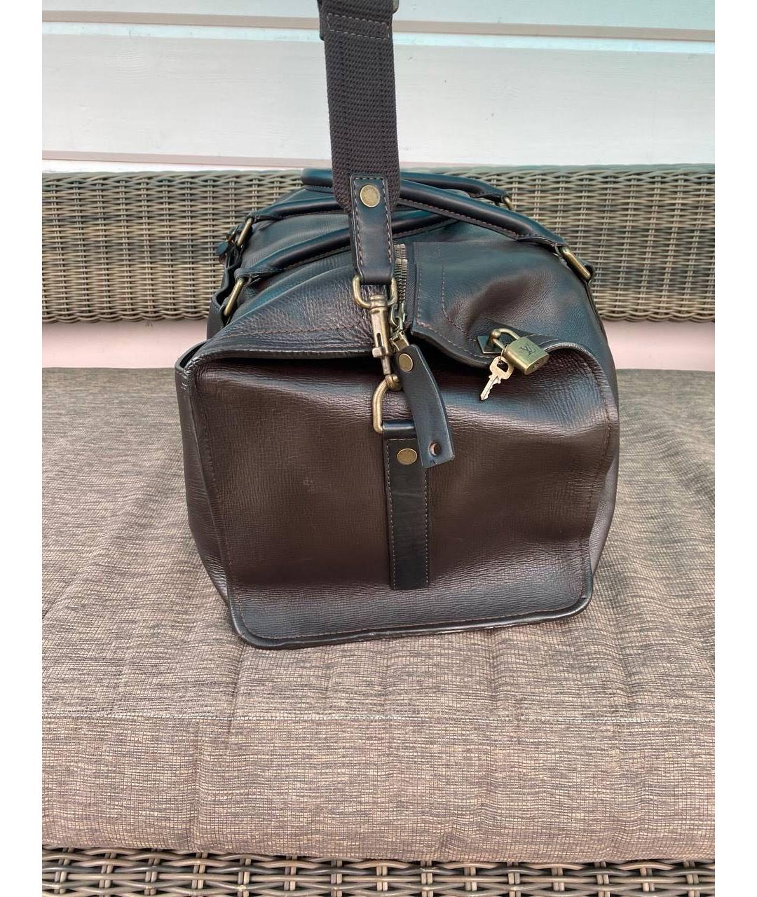 LOUIS VUITTON Коричневая кожаная дорожная/спортивная сумка, фото 2