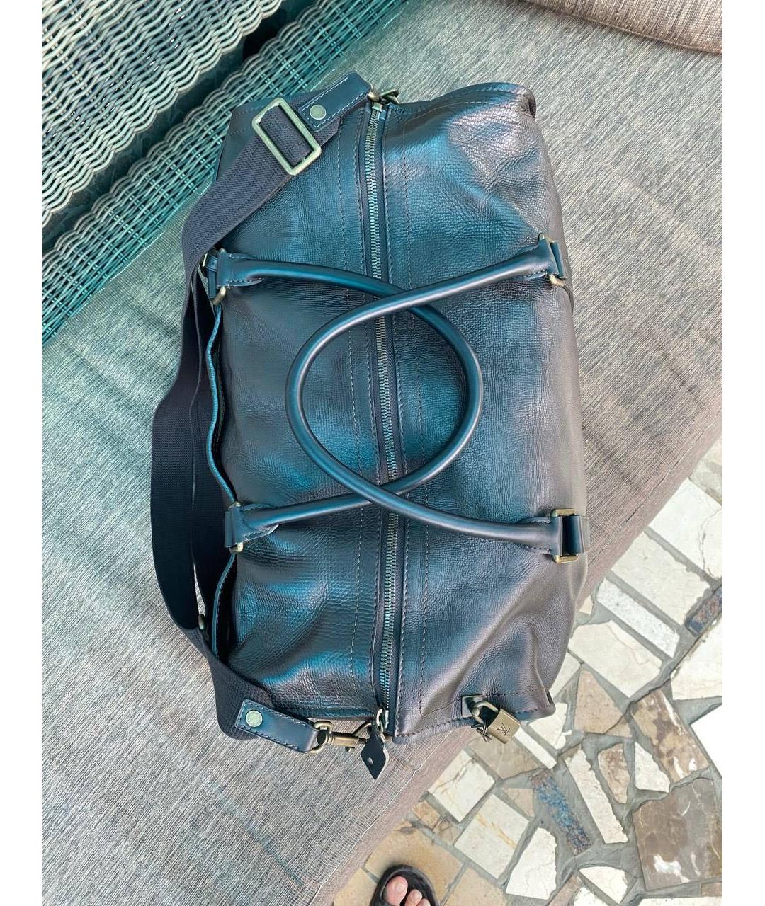 LOUIS VUITTON Коричневая кожаная дорожная/спортивная сумка, фото 3