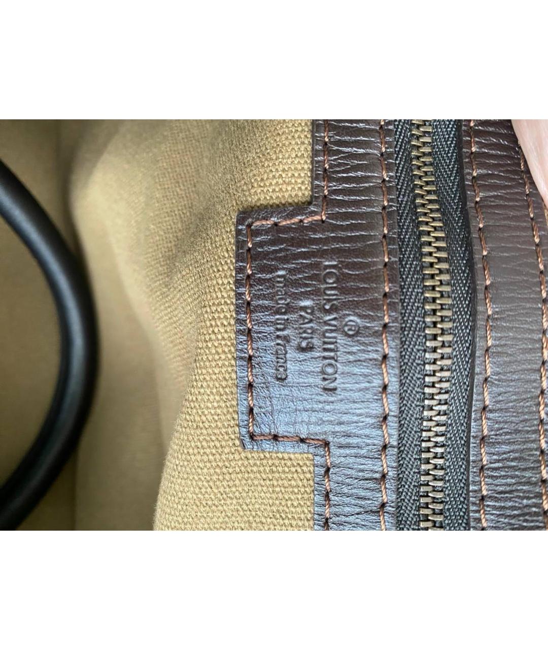 LOUIS VUITTON Коричневая кожаная дорожная/спортивная сумка, фото 6