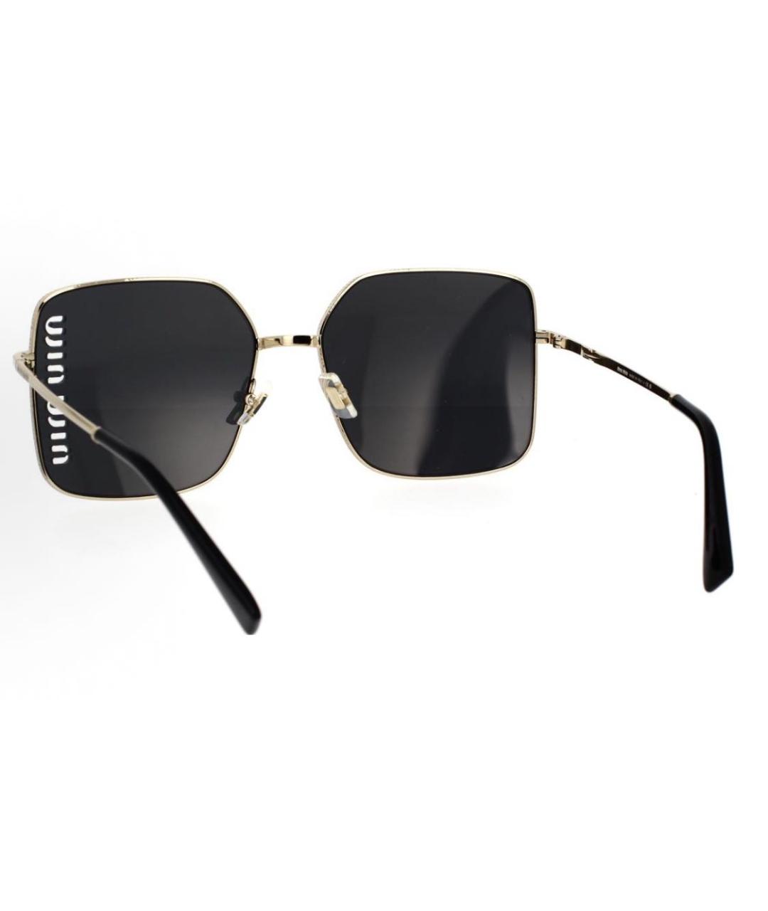 MIU MIU Золотые солнцезащитные очки, фото 3