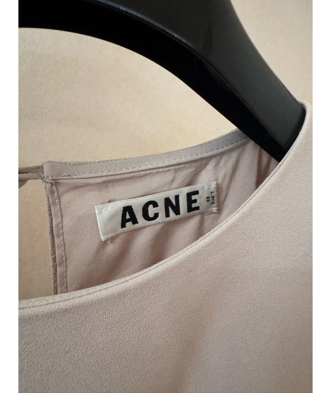 ACNE STUDIOS Бежевое полиэстеровое платье, фото 3