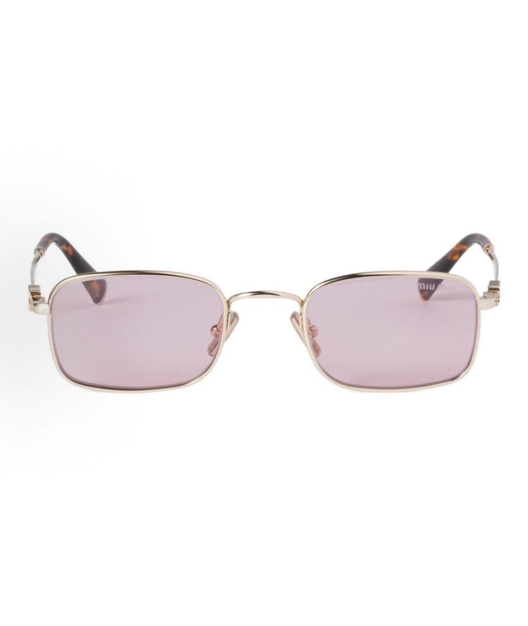 MIU MIU Розовые металлические солнцезащитные очки, фото 1