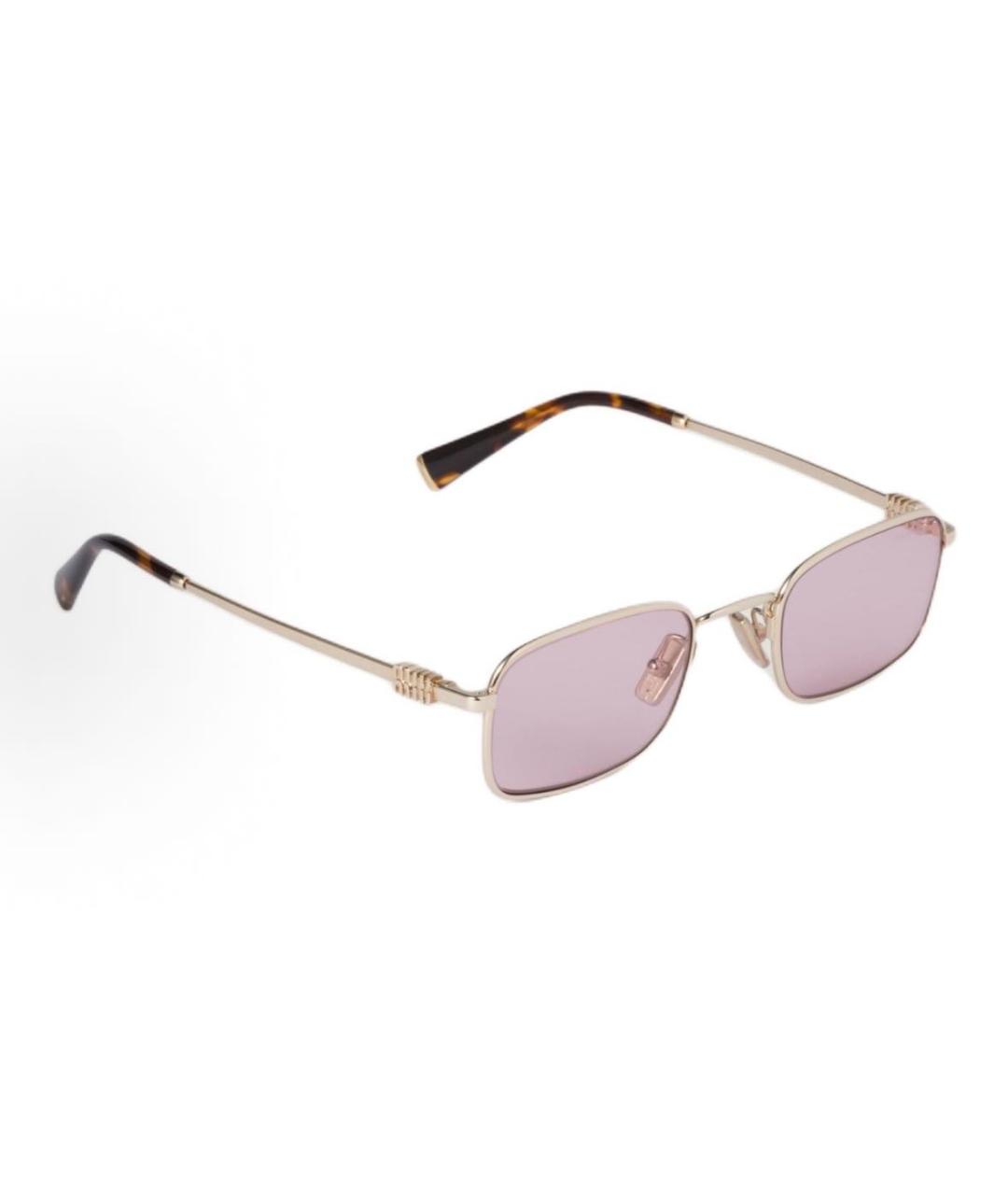 MIU MIU Розовые металлические солнцезащитные очки, фото 3
