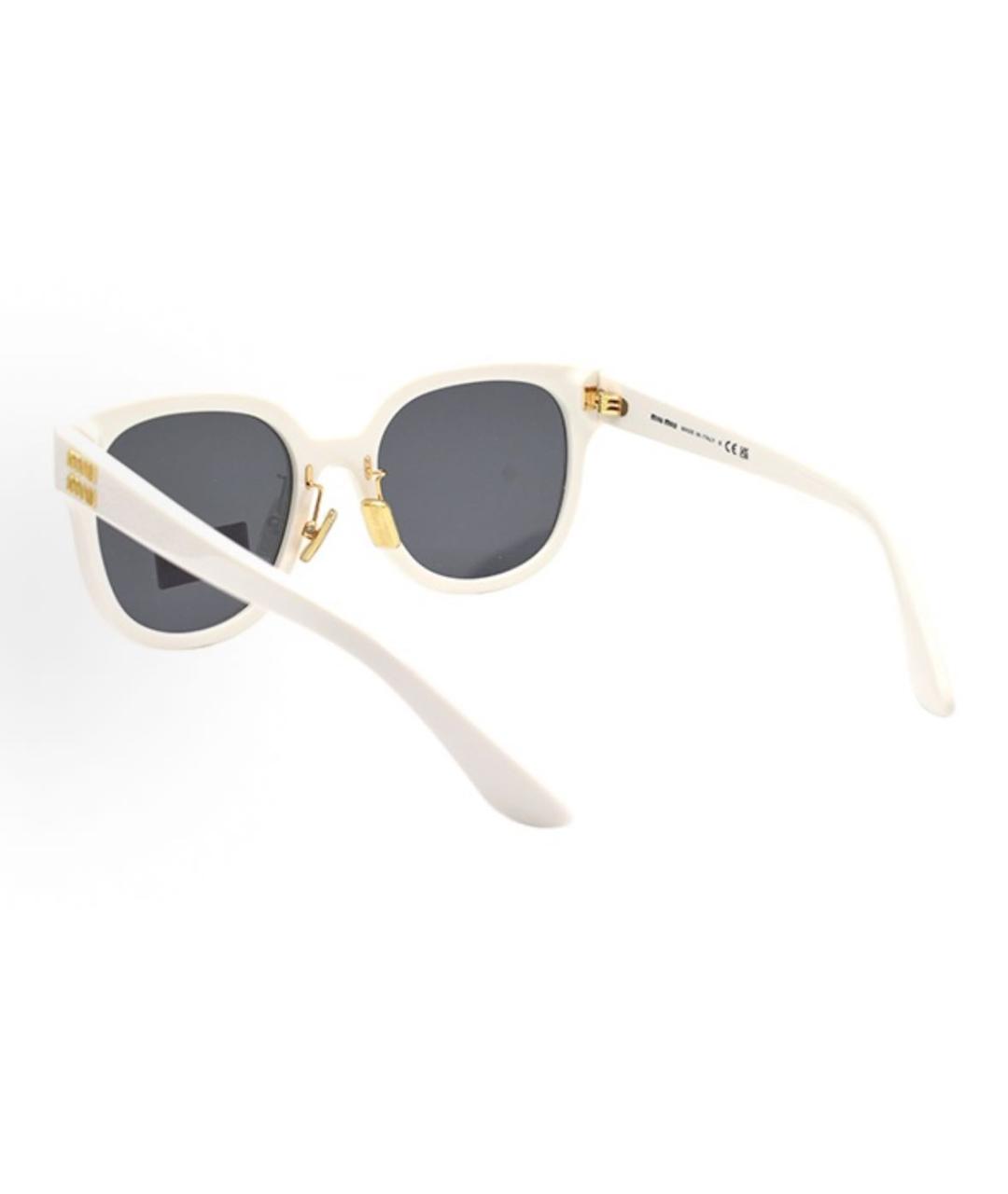 MIU MIU Белые пластиковые солнцезащитные очки, фото 3