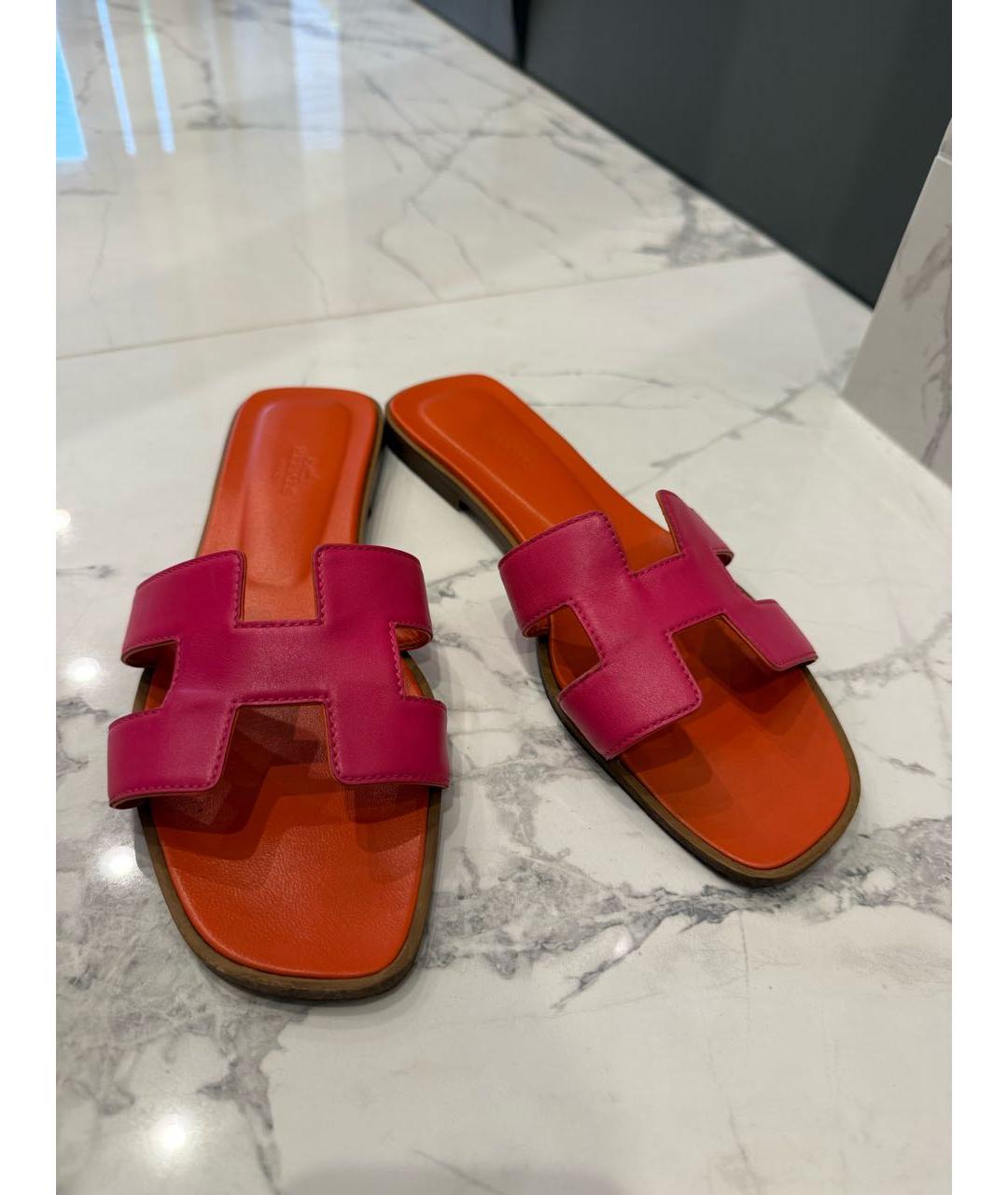 HERMES Кожаные шлепанцы, фото 2