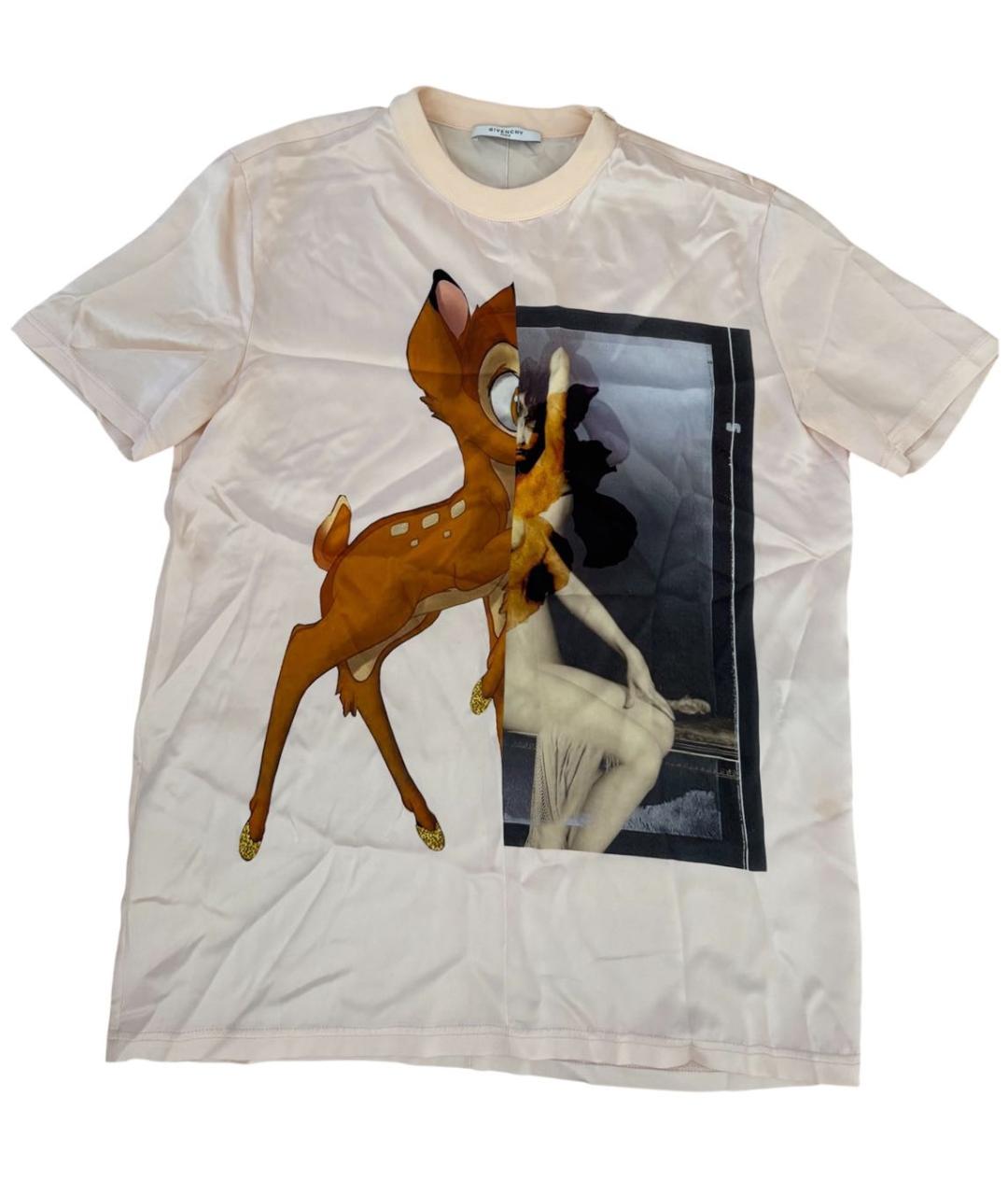 GIVENCHY Розовая шелковая футболка, фото 1