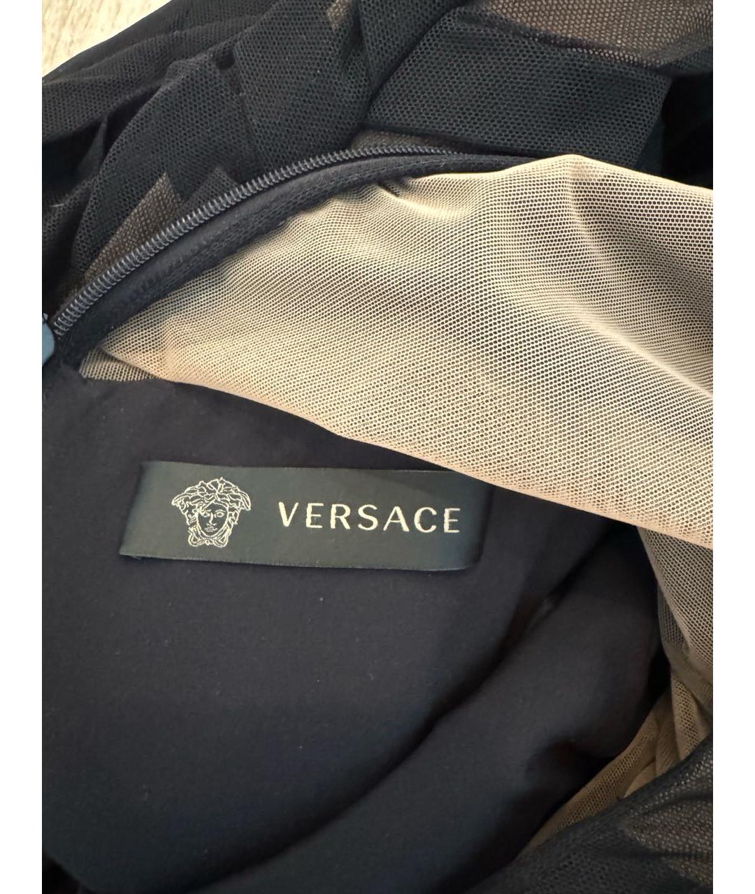 VERSACE Черное полиамидовое вечернее платье, фото 4