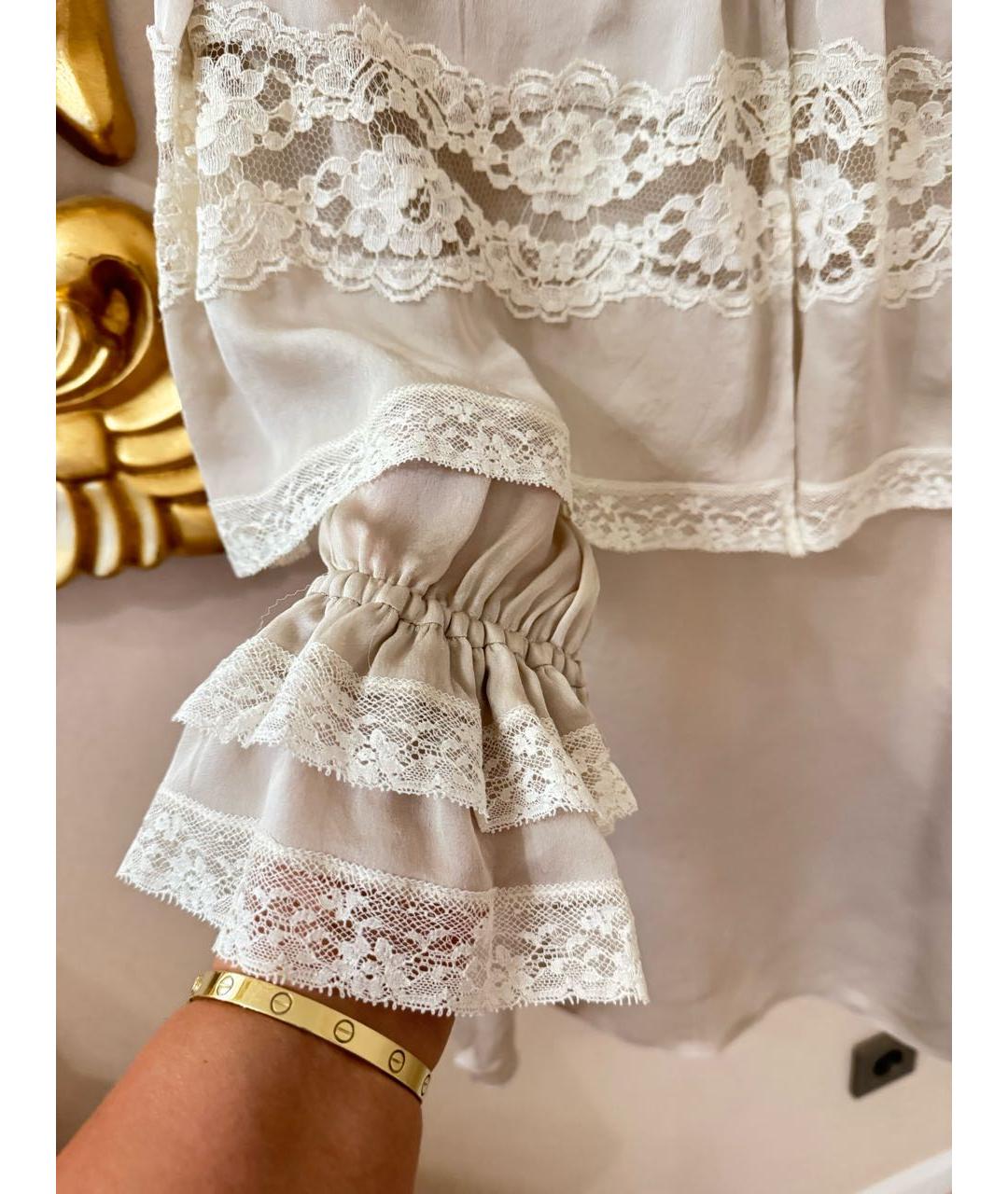 DOLCE&GABBANA Бежевая шелковая блузы, фото 3