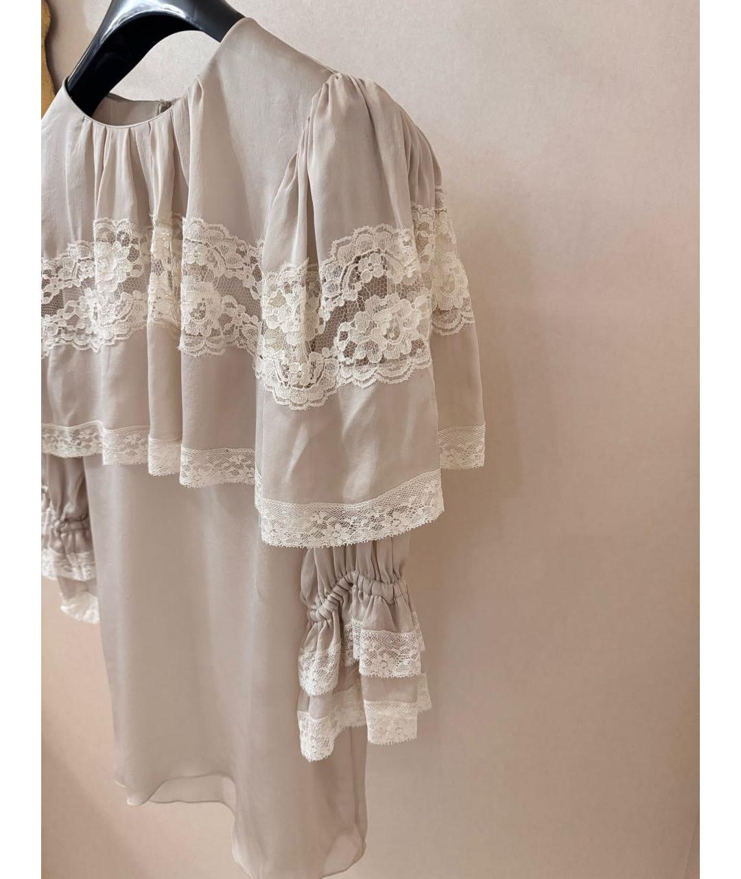 DOLCE&GABBANA Бежевая шелковая блузы, фото 4