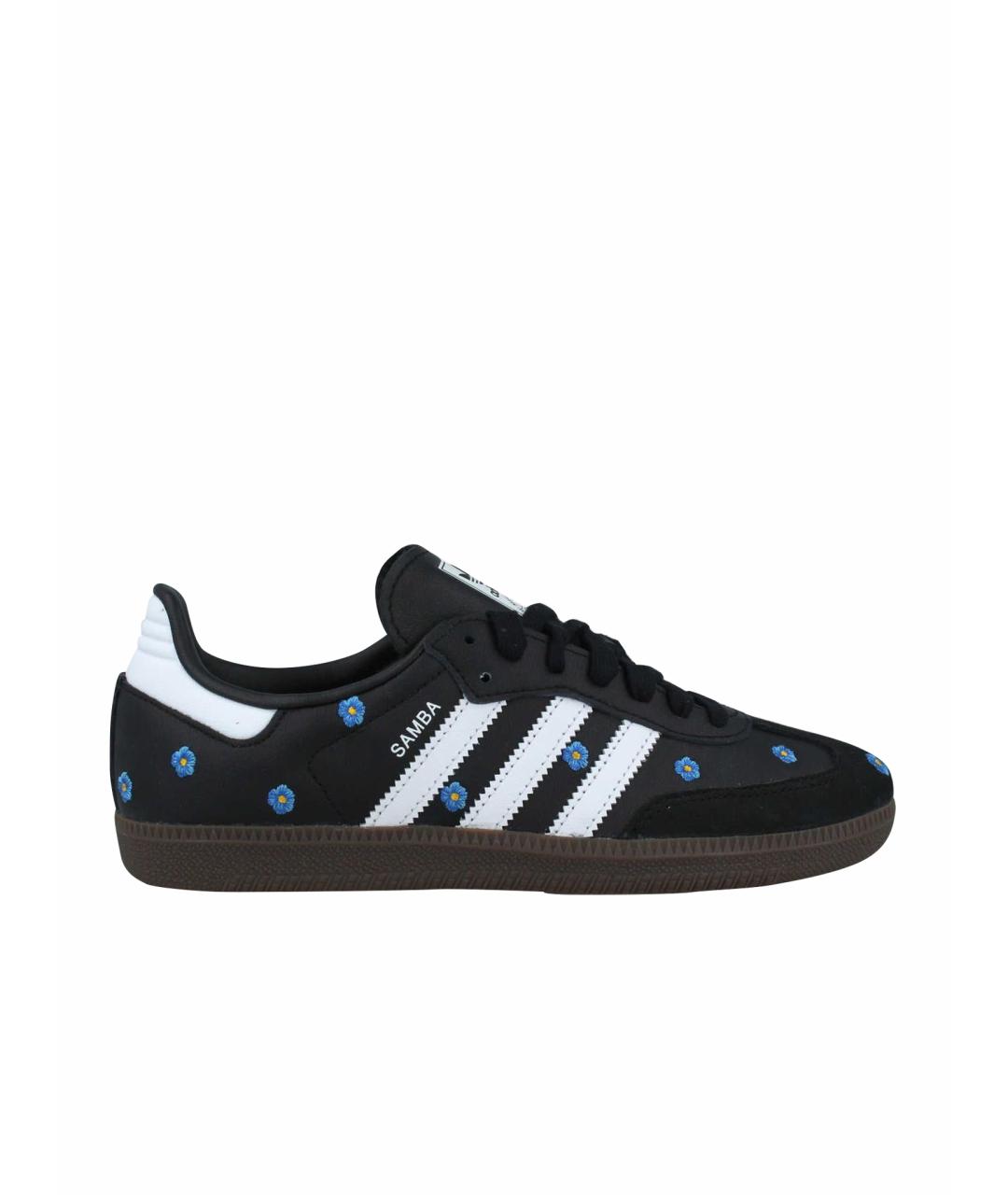 ADIDAS Черные кожаные кеды, фото 1