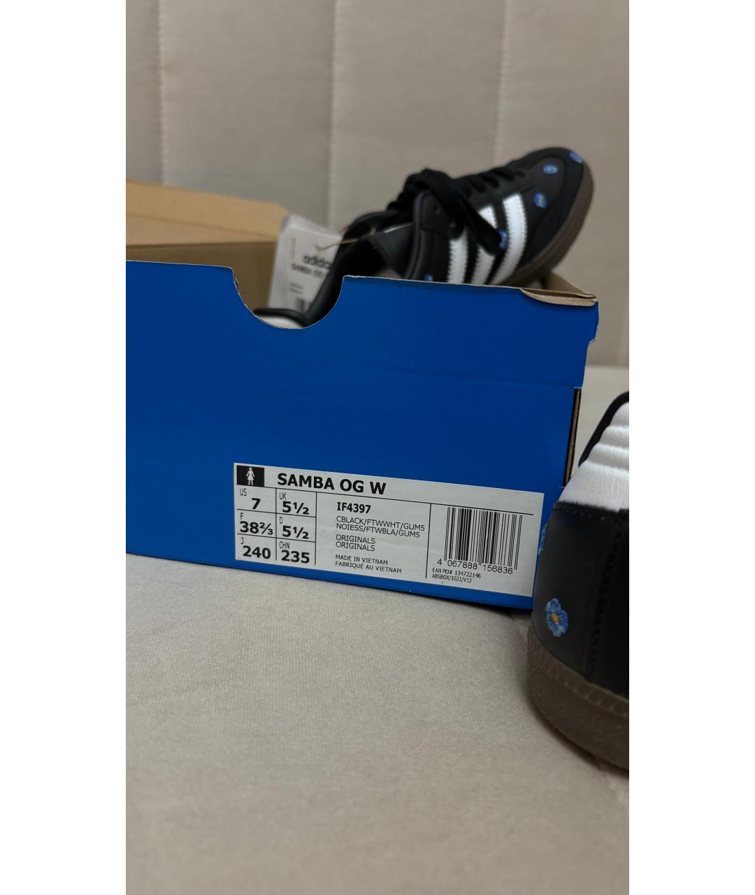 ADIDAS Черные кожаные кеды, фото 7