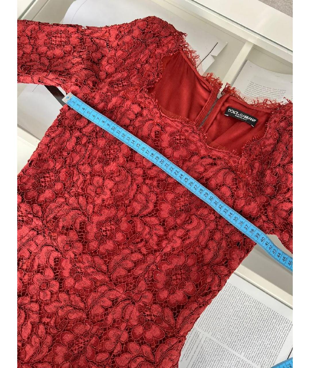 DOLCE&GABBANA Бордовое вискозное платье, фото 7