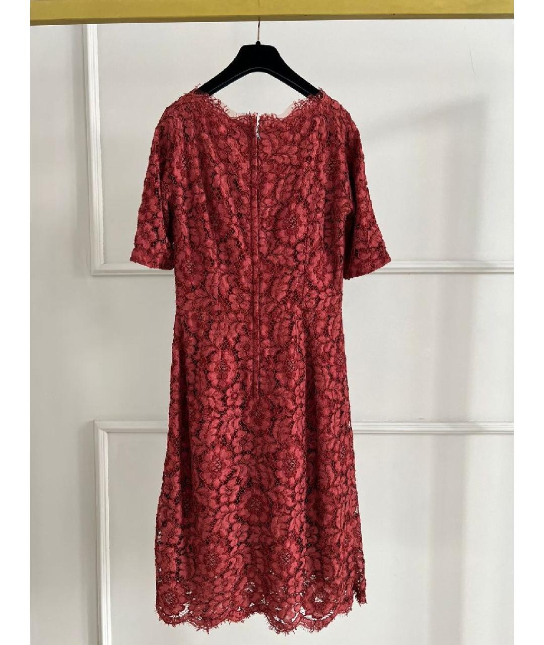 DOLCE&GABBANA Бордовое вискозное платье, фото 2