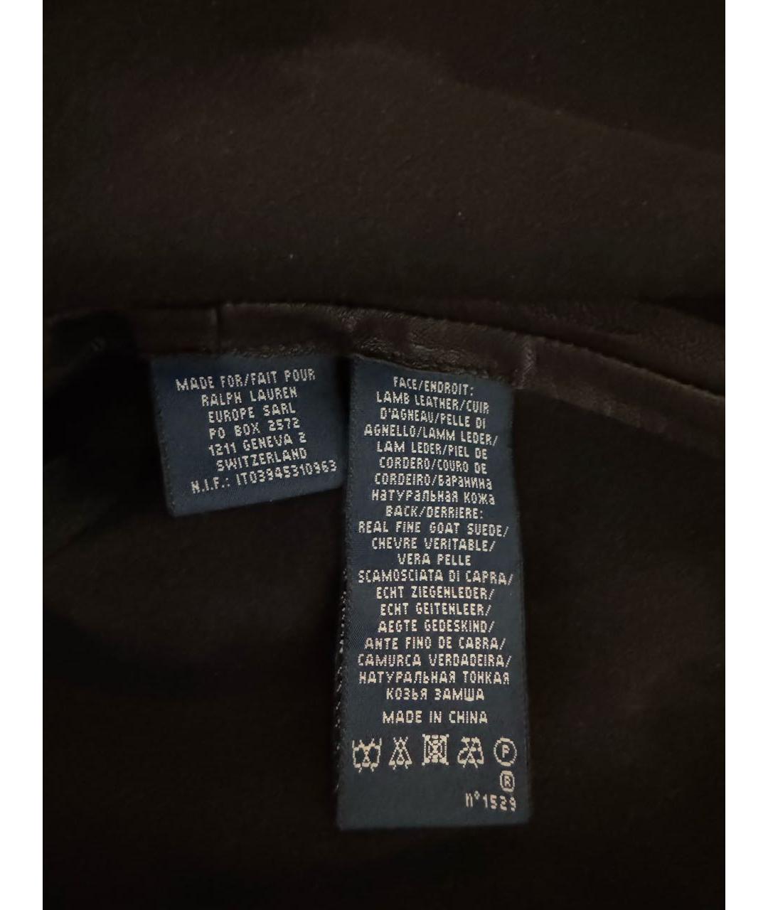 RALPH LAUREN Черная кожаная юбка мини, фото 4