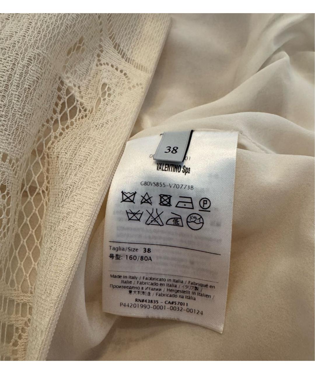 VALENTINO Бежевое хлопковое повседневное платье, фото 5