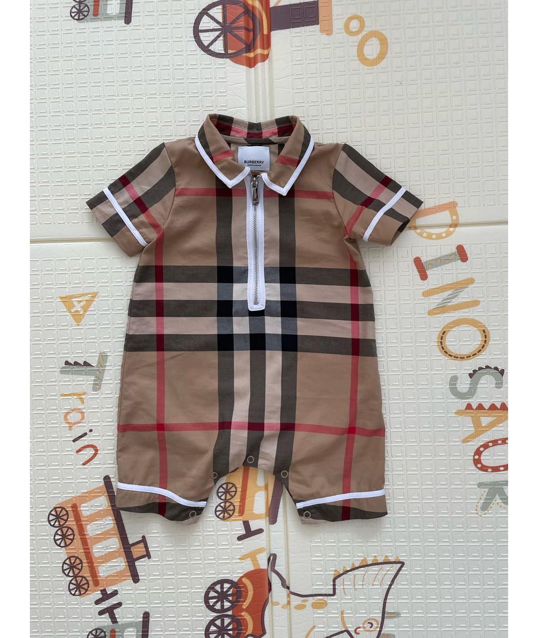 BURBERRY KIDS Мульти хлопковый боди / песочник, фото 7