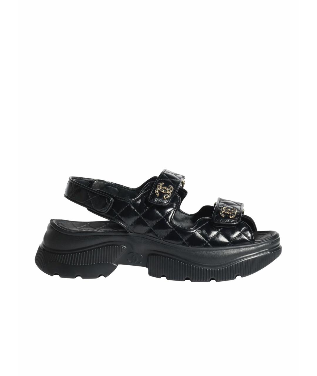 CHANEL Черные сандалии, фото 4