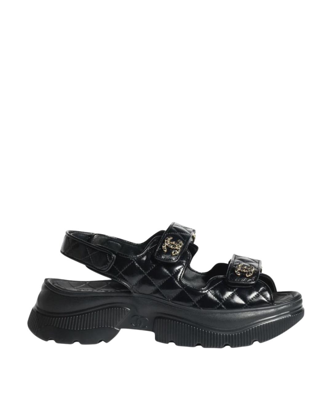 CHANEL Черные сандалии, фото 1