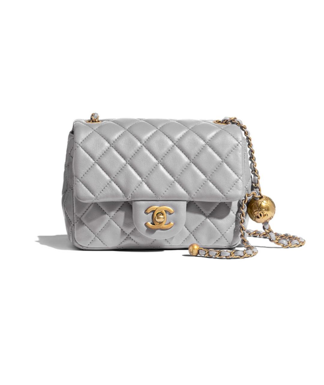 CHANEL Серая кожаная сумка через плечо, фото 1