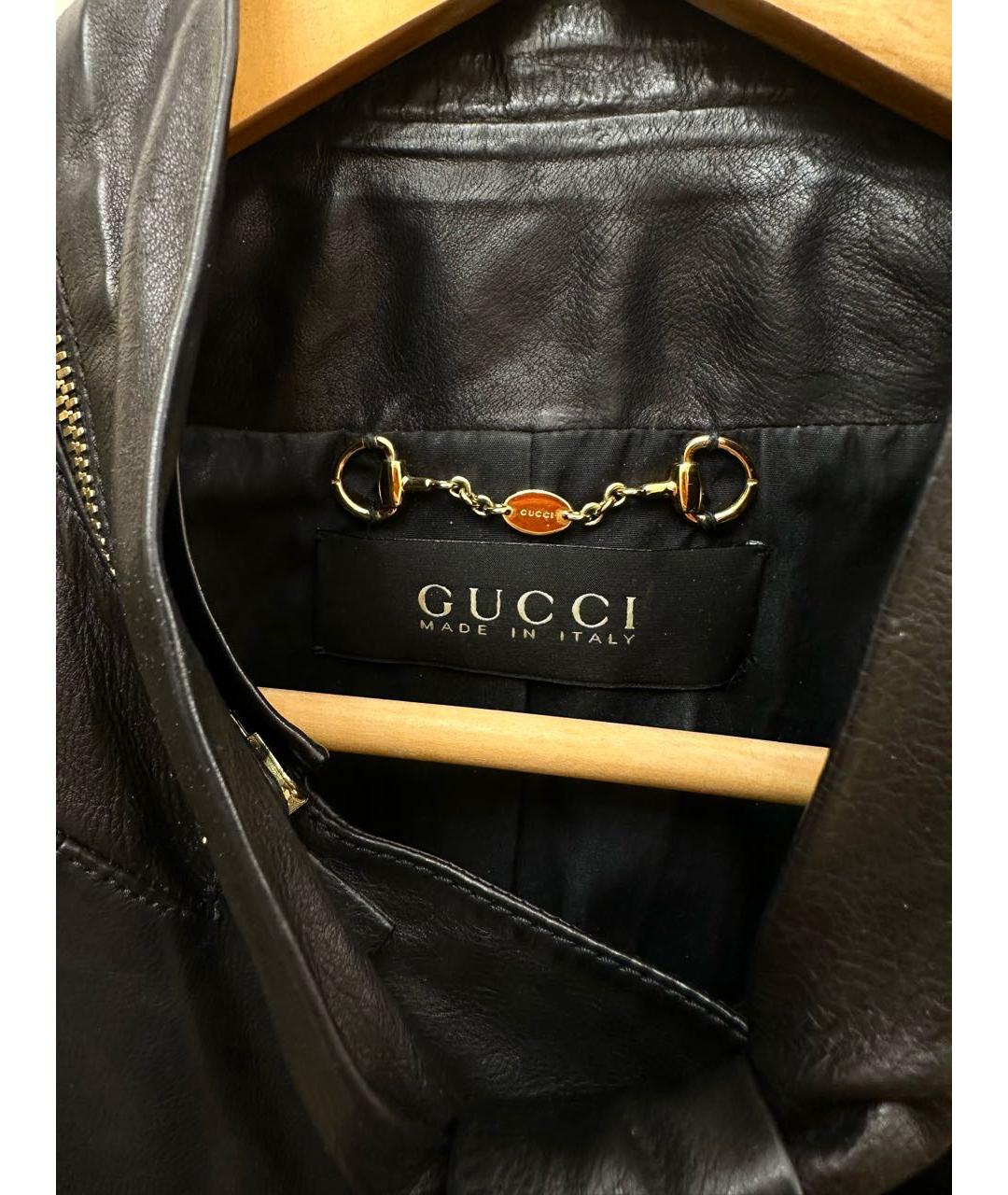 GUCCI Черная кожаная куртка, фото 3
