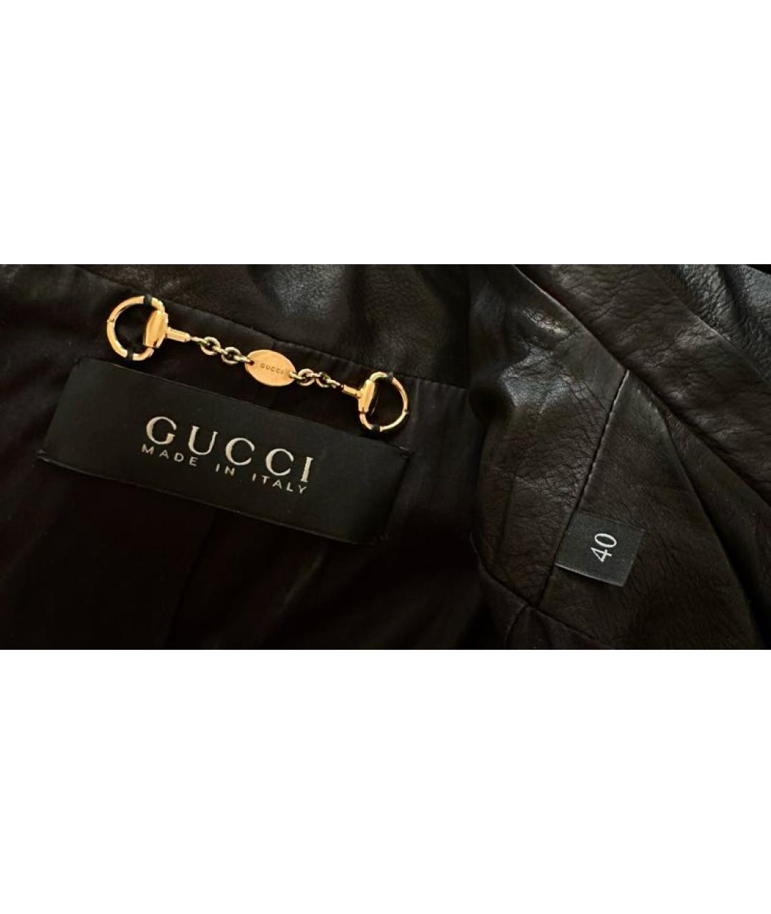 GUCCI Черная кожаная куртка, фото 9