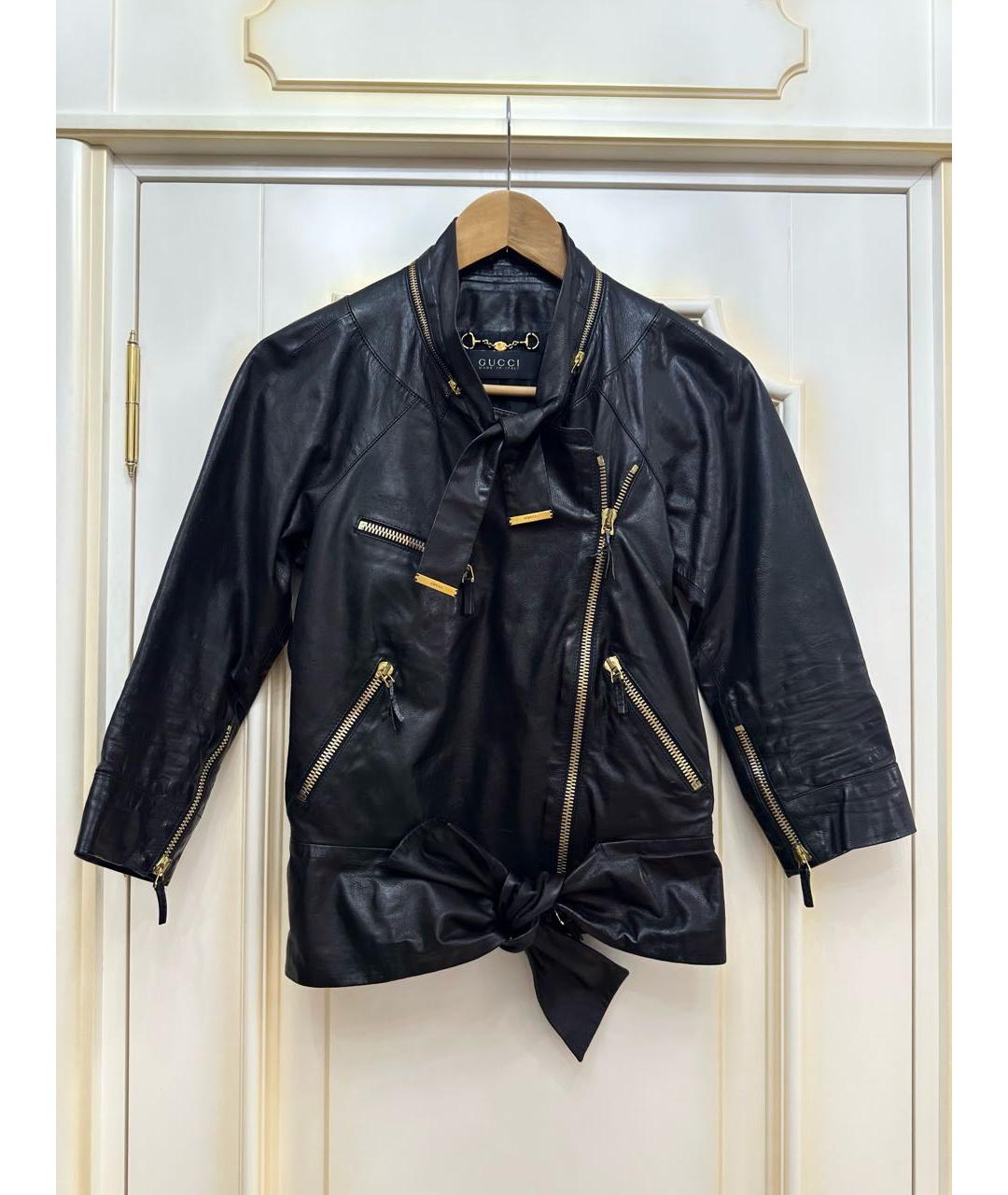 GUCCI Черная кожаная куртка, фото 10