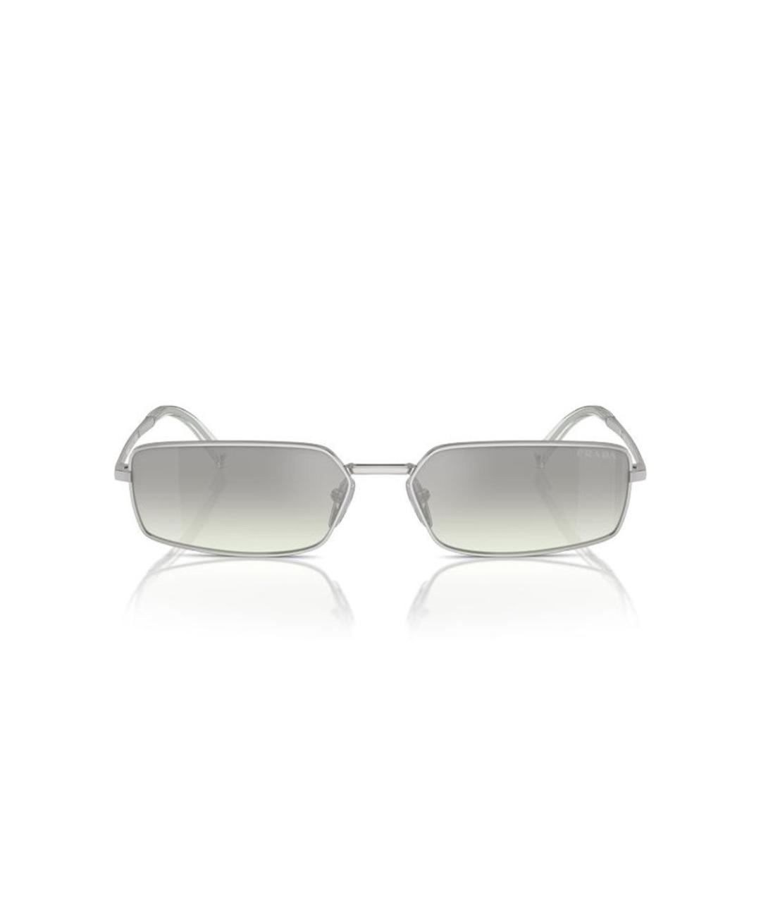 PRADA Серебряные металлические солнцезащитные очки, фото 2