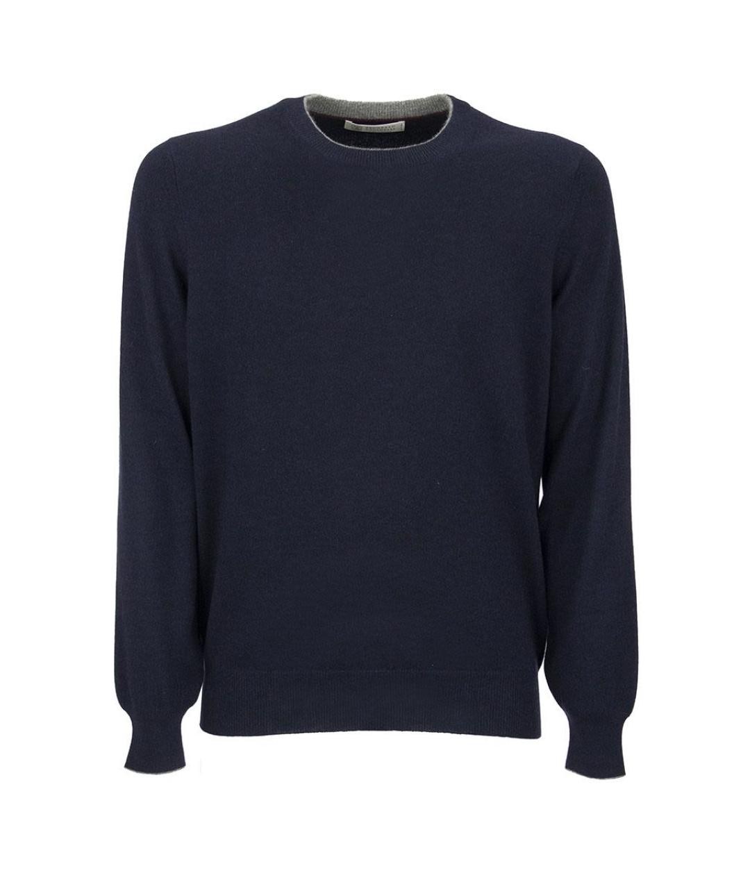 BRUNELLO CUCINELLI Темно-синий кашемировый джемпер / свитер, фото 1