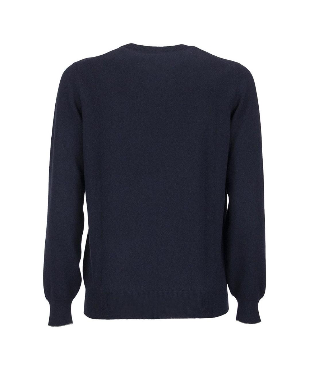 BRUNELLO CUCINELLI Темно-синий кашемировый джемпер / свитер, фото 2