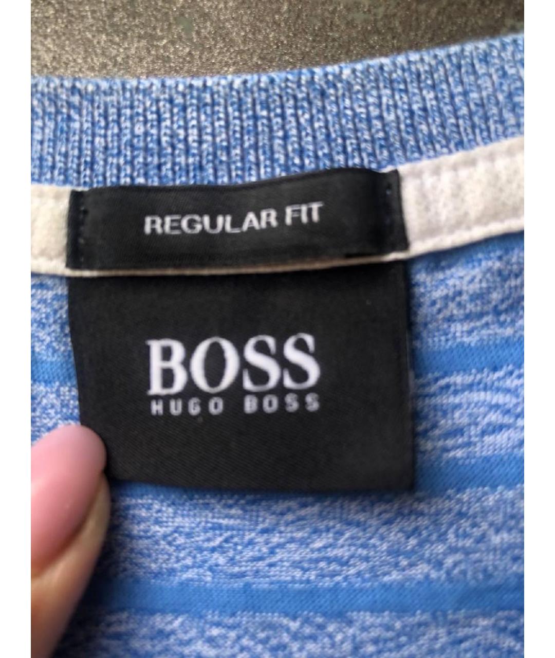 HUGO BOSS Синяя хлопковая футболка, фото 2