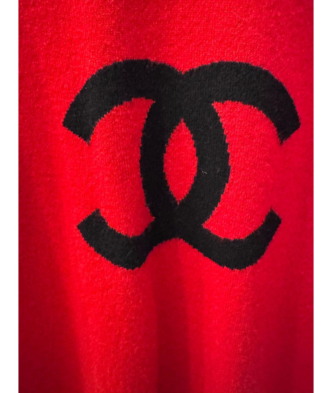 CHANEL Красная кашемировая футболка, фото 3