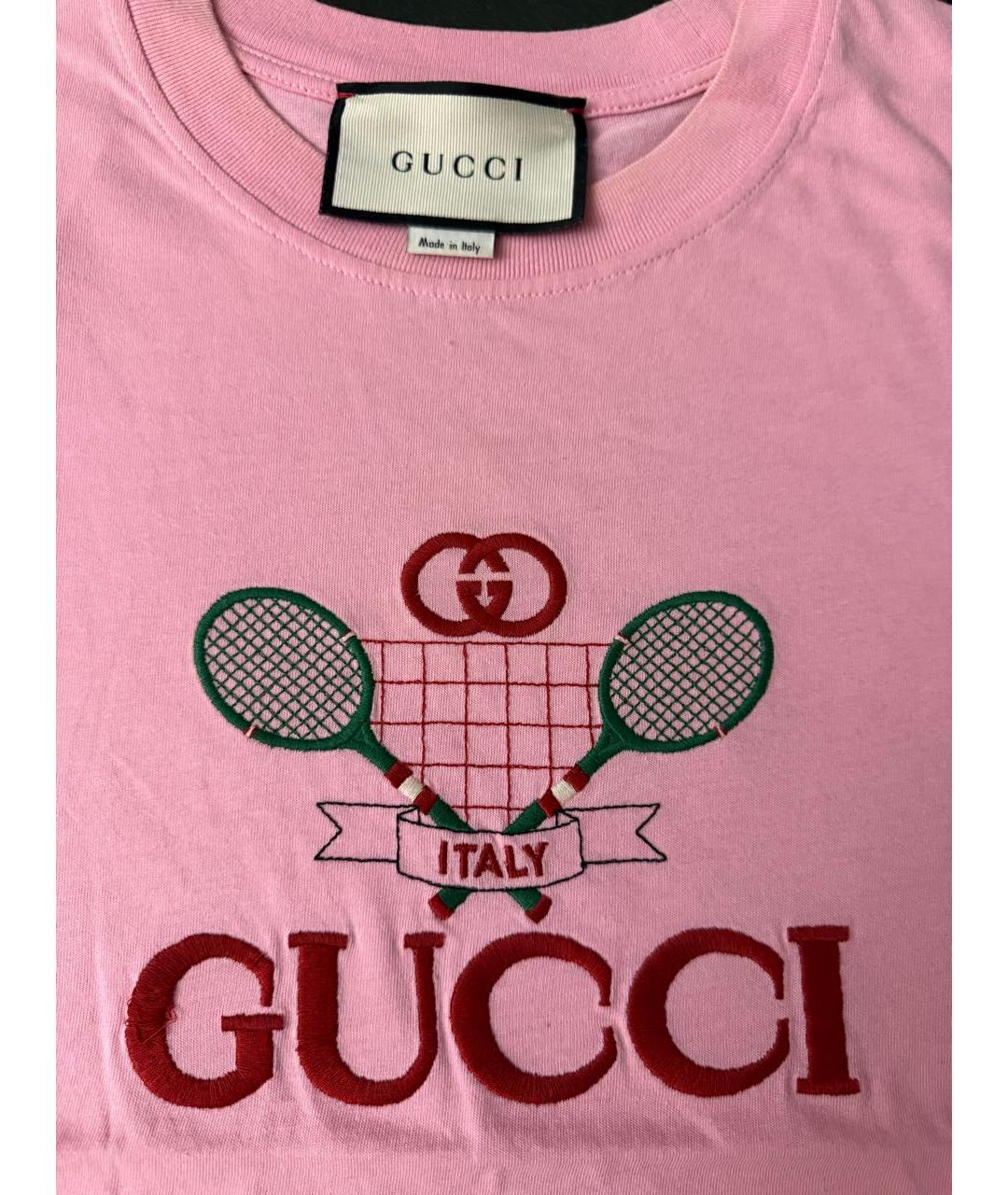 GUCCI Розовая футболка, фото 3