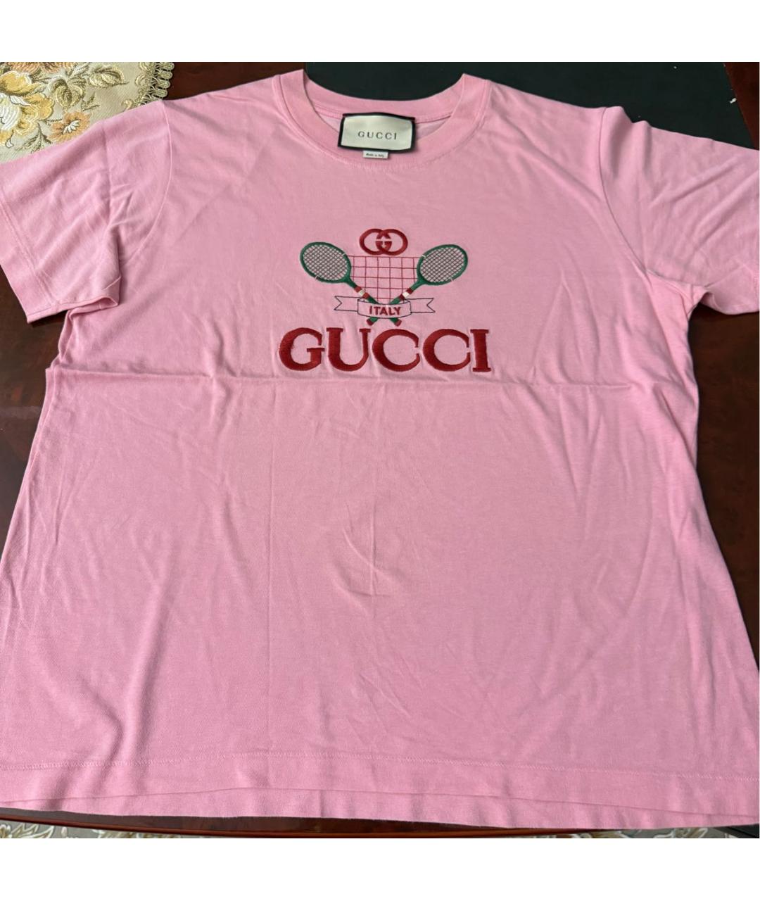 GUCCI Розовая футболка, фото 2