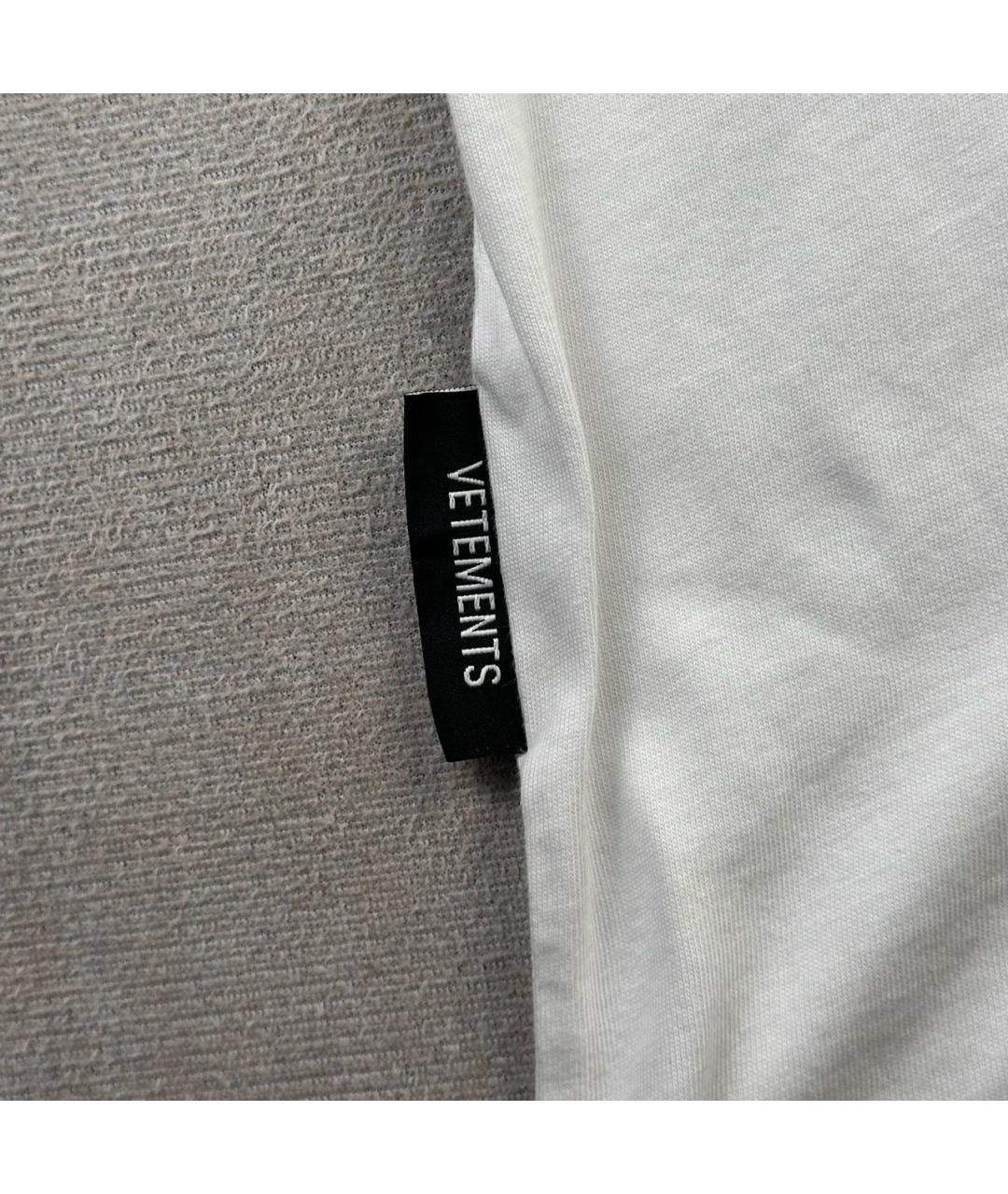 VETEMENTS Белая хлопковая футболка, фото 3