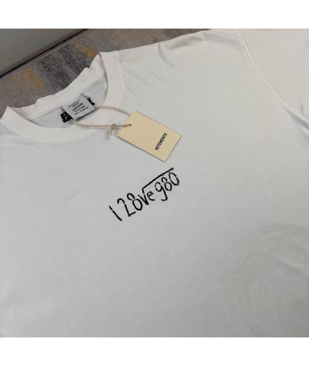 VETEMENTS Белая хлопковая футболка, фото 2