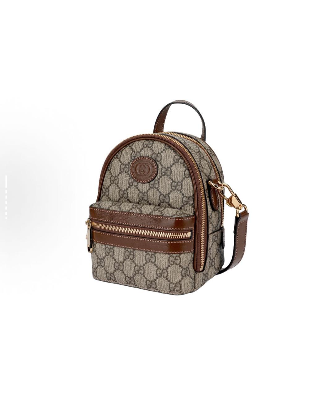 GUCCI Коричневый кожаный рюкзак, фото 2