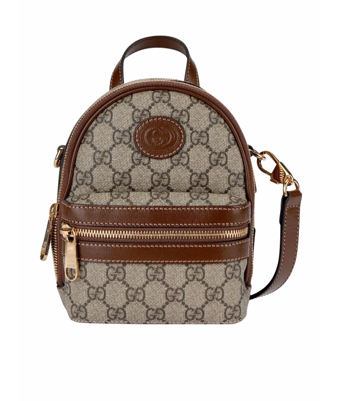 GUCCI Коричневый кожаный рюкзак, фото 1