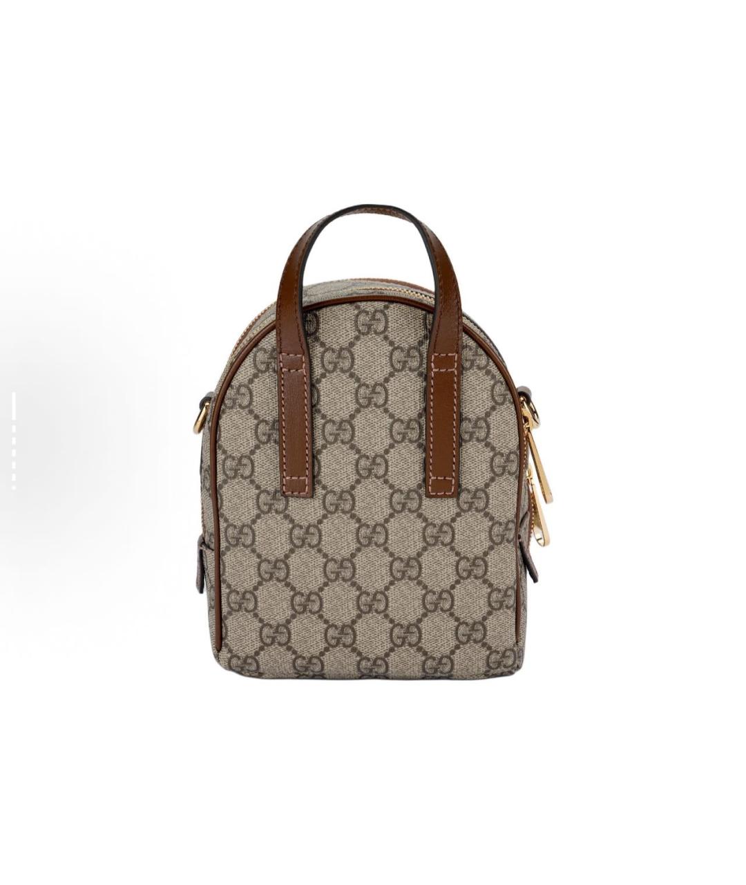 GUCCI Коричневый кожаный рюкзак, фото 3