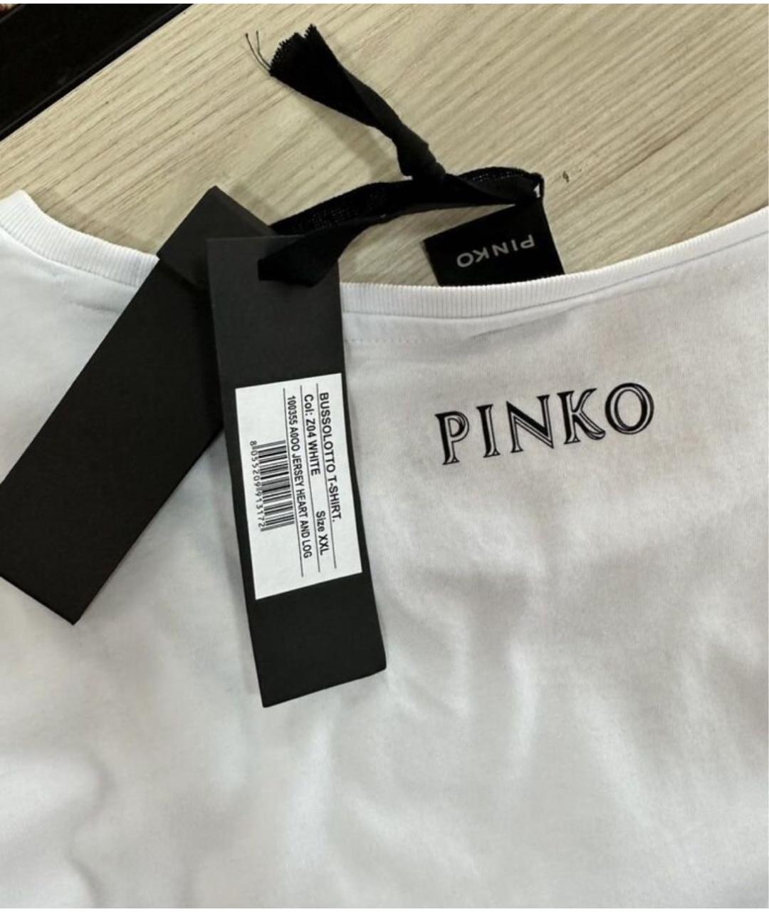 PINKO Белая хлопковая футболка, фото 3