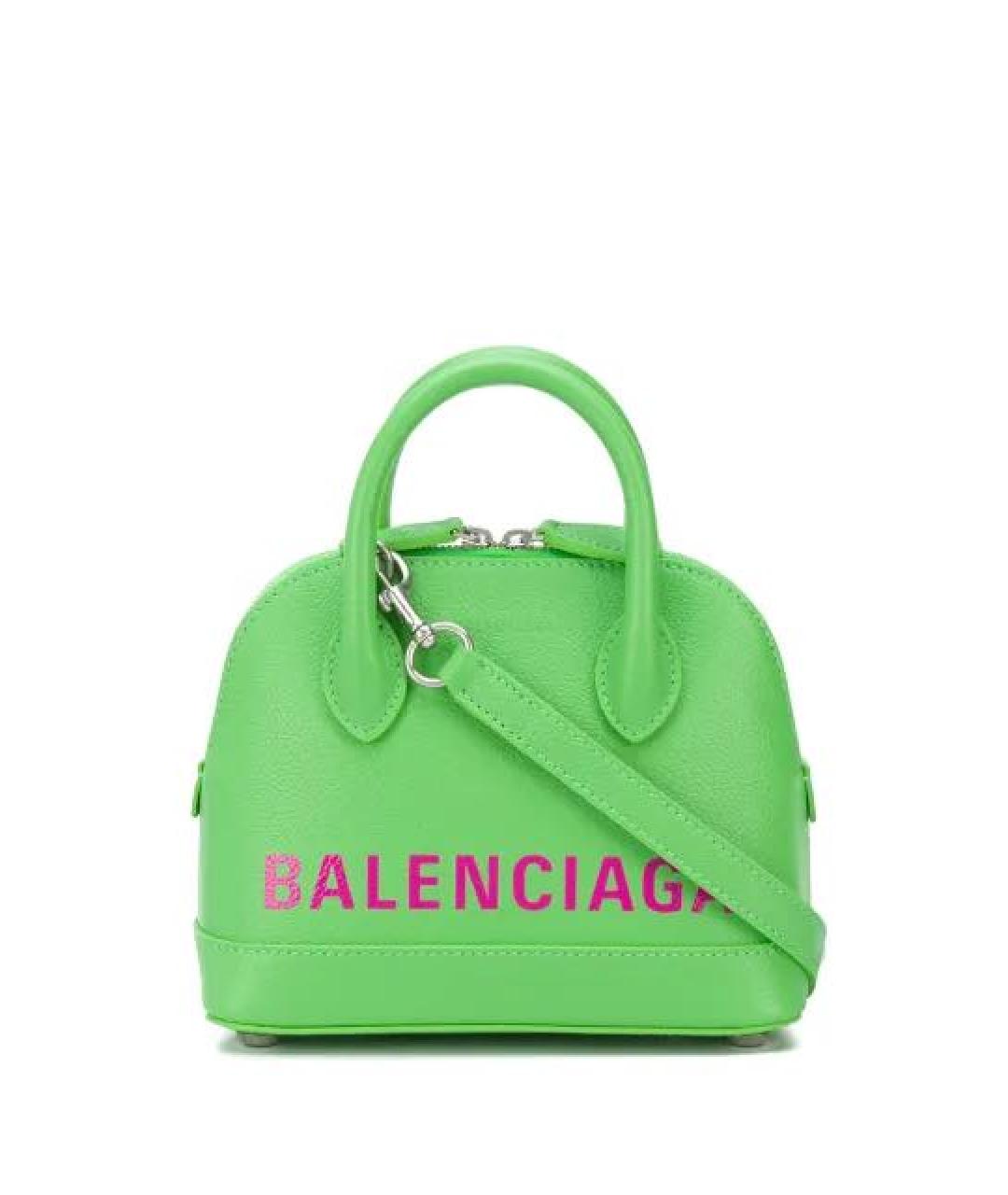 BALENCIAGA Салатовая кожаная сумка с короткими ручками, фото 7