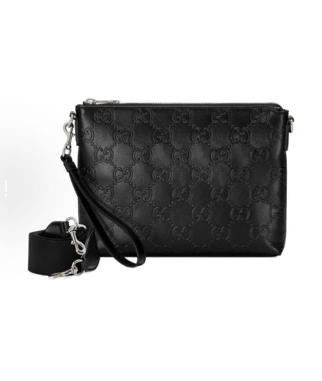 GUCCI Черный кожаный портфель, фото 3