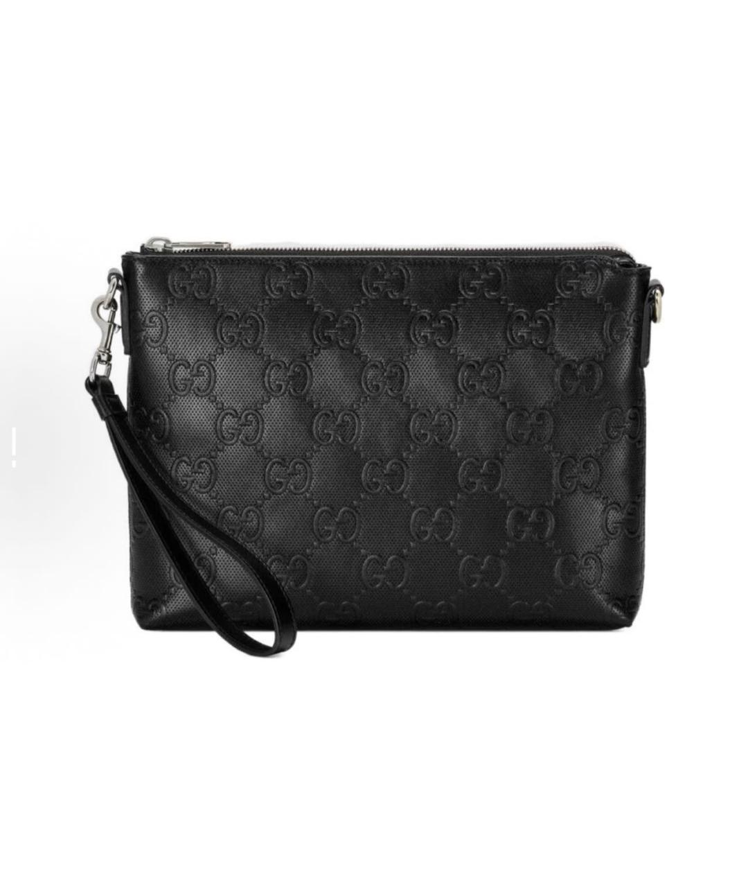 GUCCI Черный кожаный портфель, фото 7